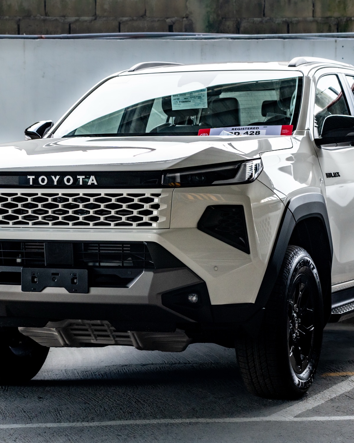 Brand-new Toyota Hilux Conquest at the Sovereign Motors holding yard