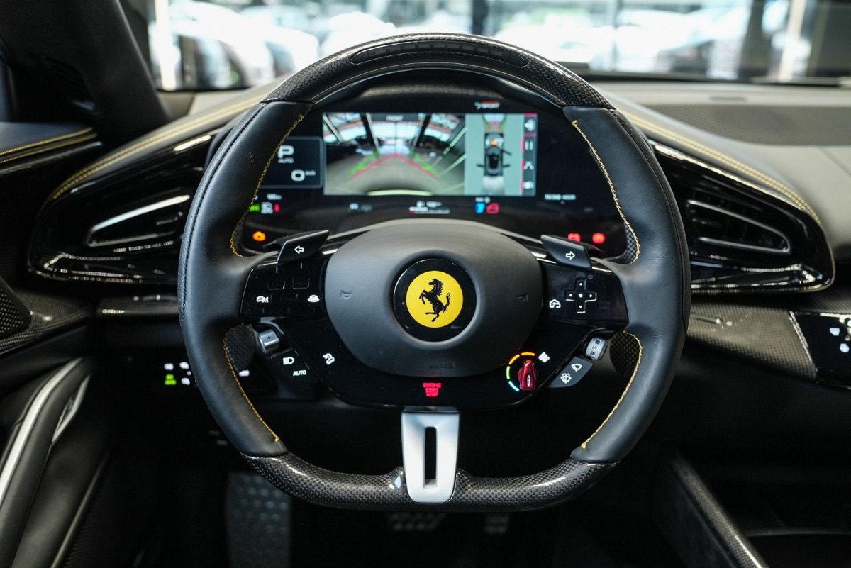 Ferrari steering wheel and digital instrument display