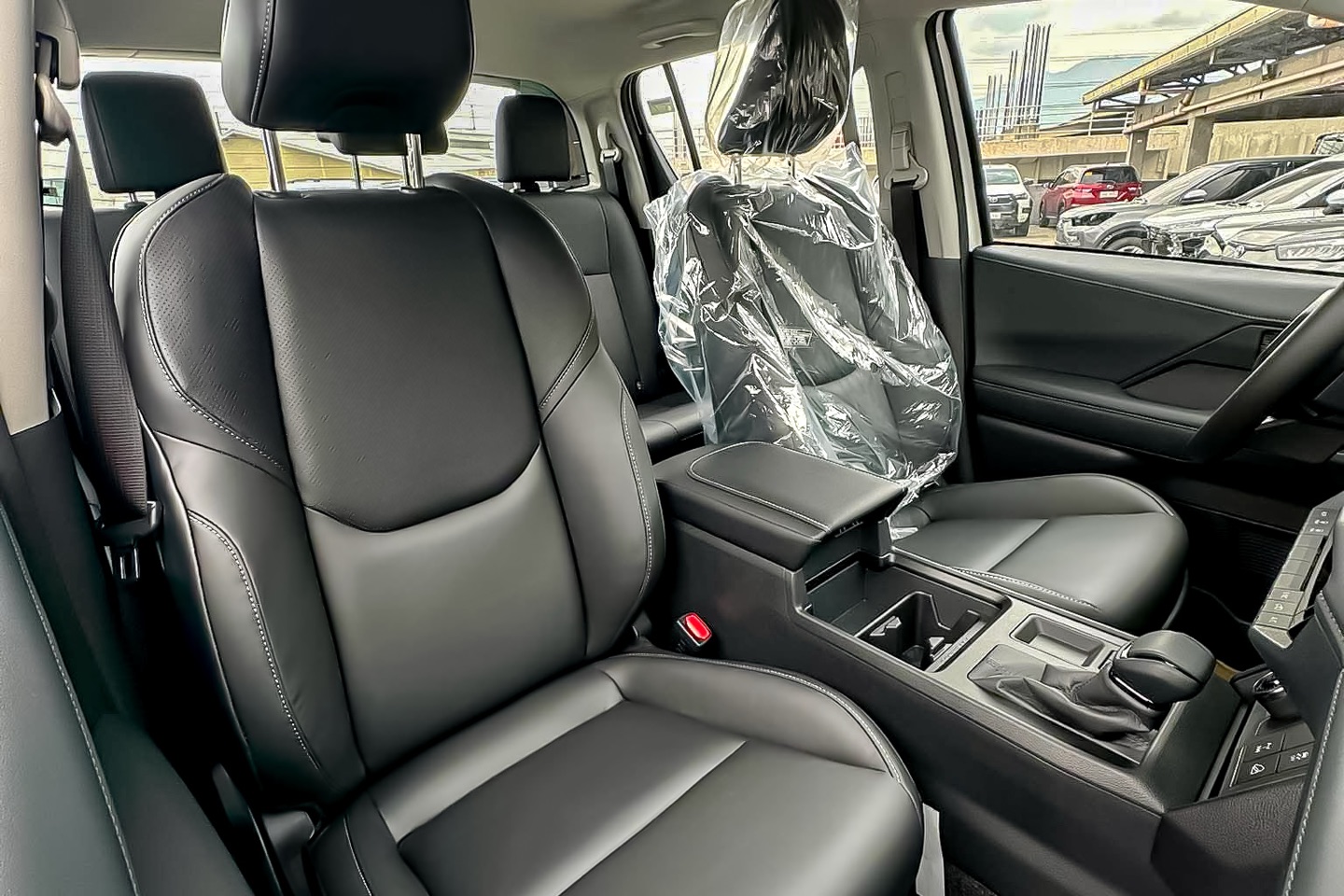 Front seats and cabin trim of a Toyota Hilux