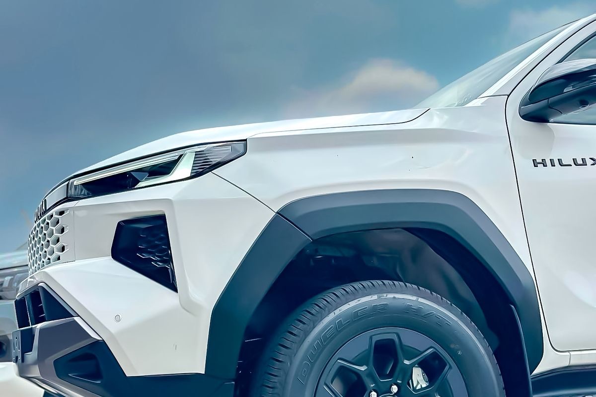 Alloy wheel and all-terrain tyre on a Toyota Hilux